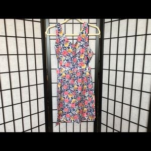 Floral cotton dress with side cutouts